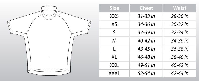 Classic Fit Size Chart