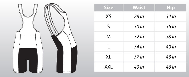 PELOTON BIB SHORTS SIZING