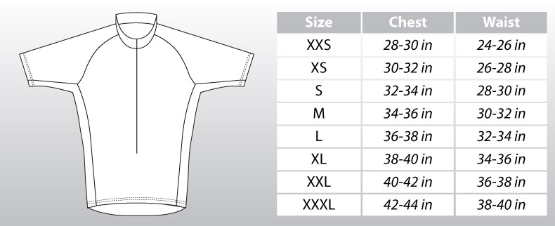 Pro Fit Size Chart