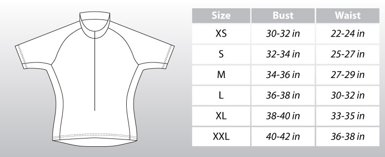 SOLA Cycling Size Chart